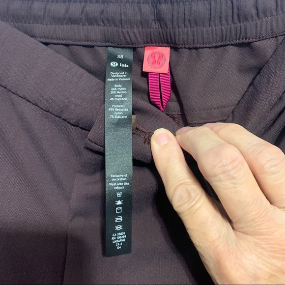 Lululemon Men’s High Rise Maroon Lab Wool Blend Pant 26” - Picture 3 of 11